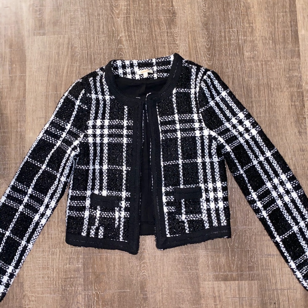 Black and white tweed jacket